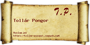 Tollár Pongor névjegykártya